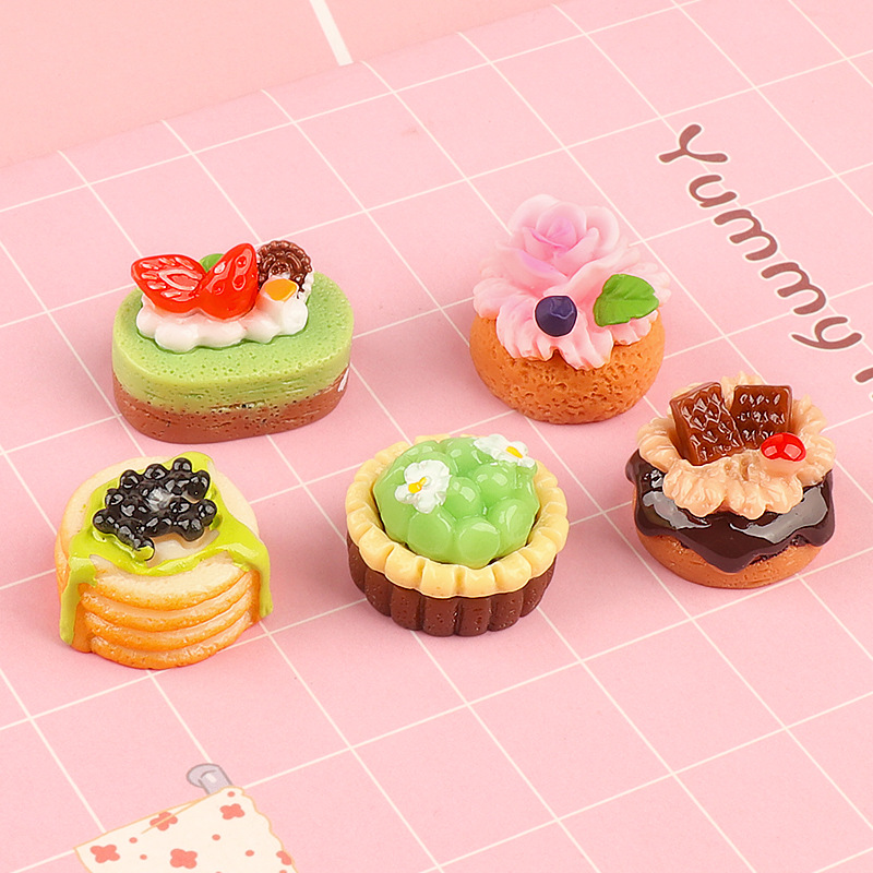 Jewelry Making Desk - 5 adet Sevimli Mini Meyve Kek