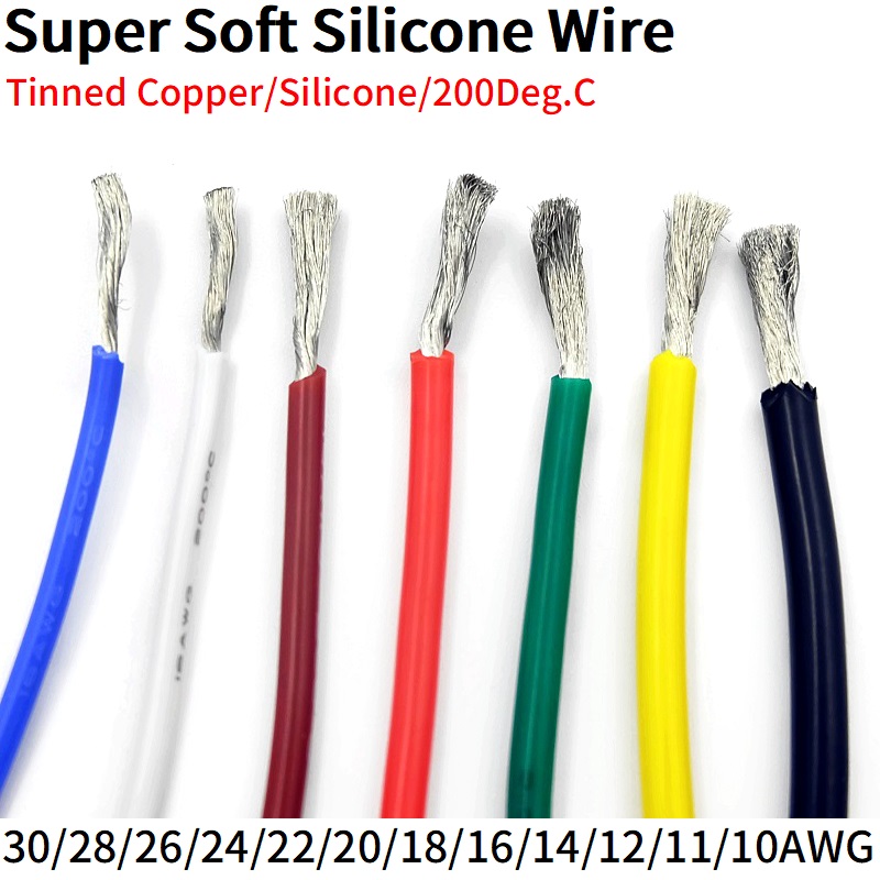 Wire 22 Gauge Copper - 2M/5M süper yumuşak silikon kauçuk tel