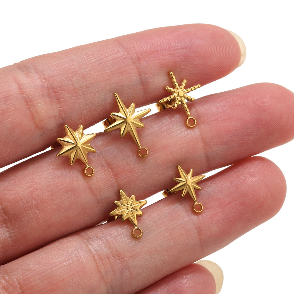 Jewelry Making Tutorial - 6 adet Paslanmaz Çelik Yıldız Küpe