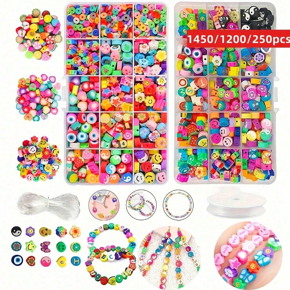Jewelry Making Organizer Box - 1450/1200/250 adet Polimer Kil Boncuk Seti,