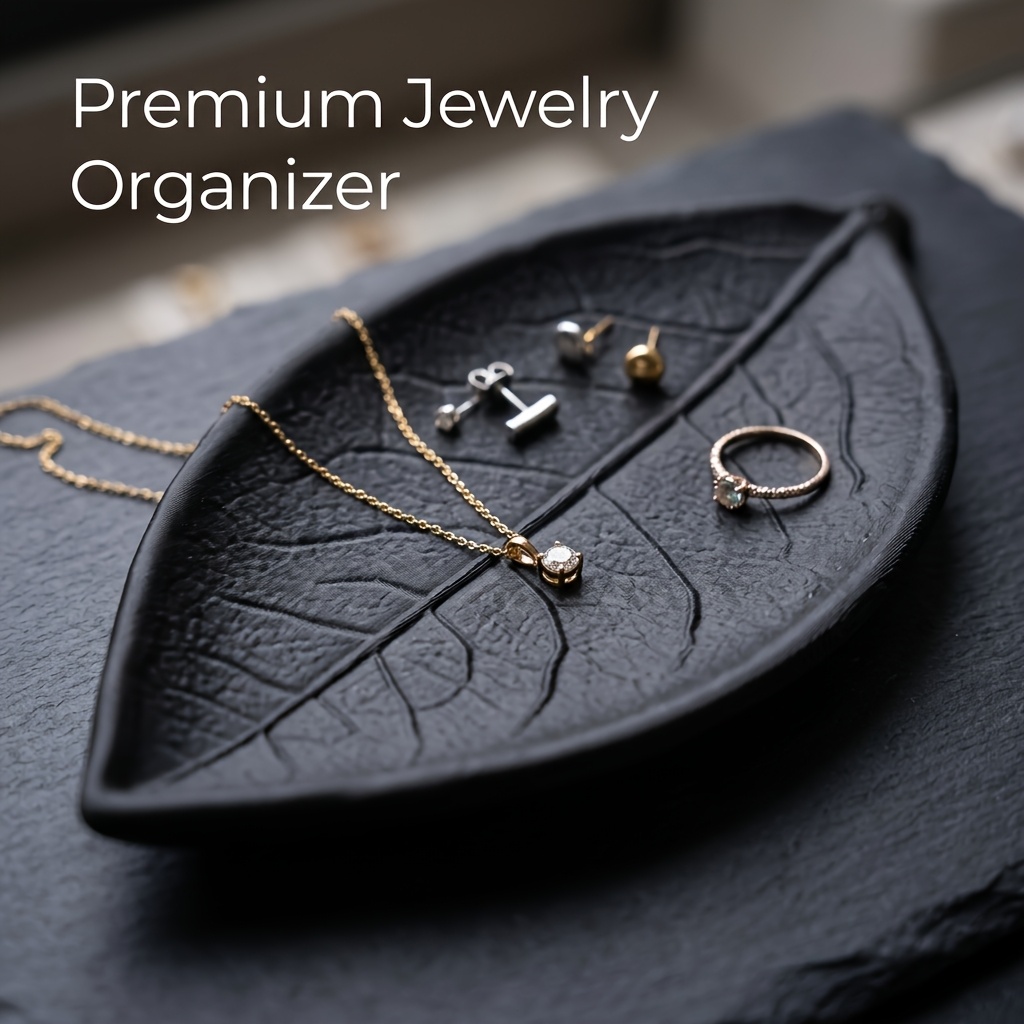 Jewelry Making Desk - Minimalist 3D Yaprak Şeklinde Mücevher Tabağı,