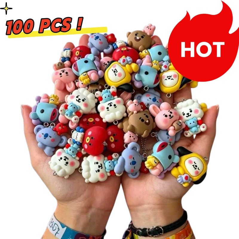 Jewelry Making Designs - 7 adet BT21 Reçine Karikatür Figür