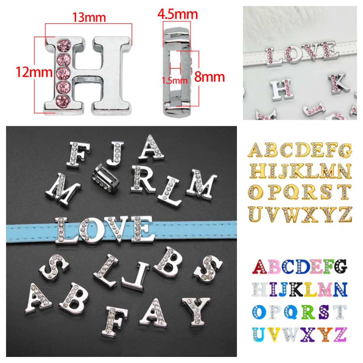 Crystal Bead Mix - 50 adet/grup Delik 8 MM Slayt