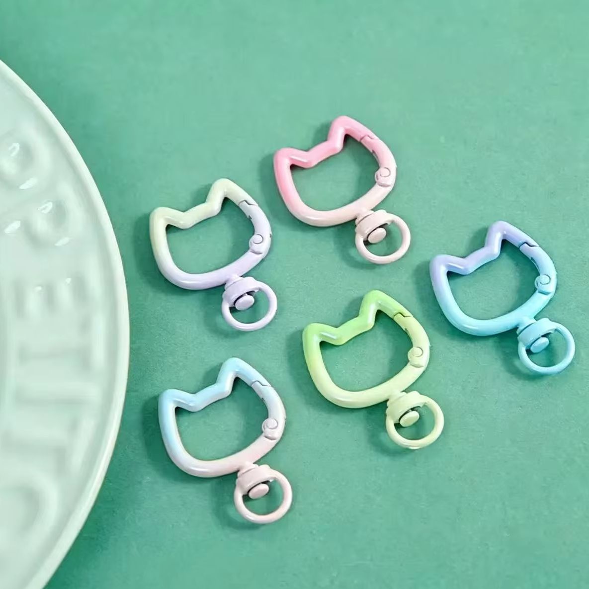 Jewelry Making Designs - 5-10 adet degrade sevimli kedi toka