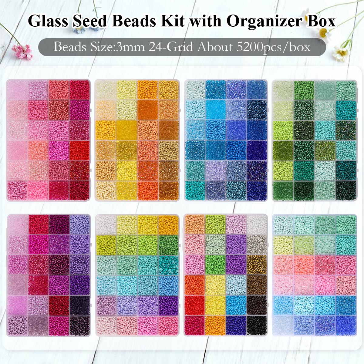 5200 Adet 3mm Cam Kum Boncuk S - Jewelry Making Organizer Box incelemesi ve fiyatı