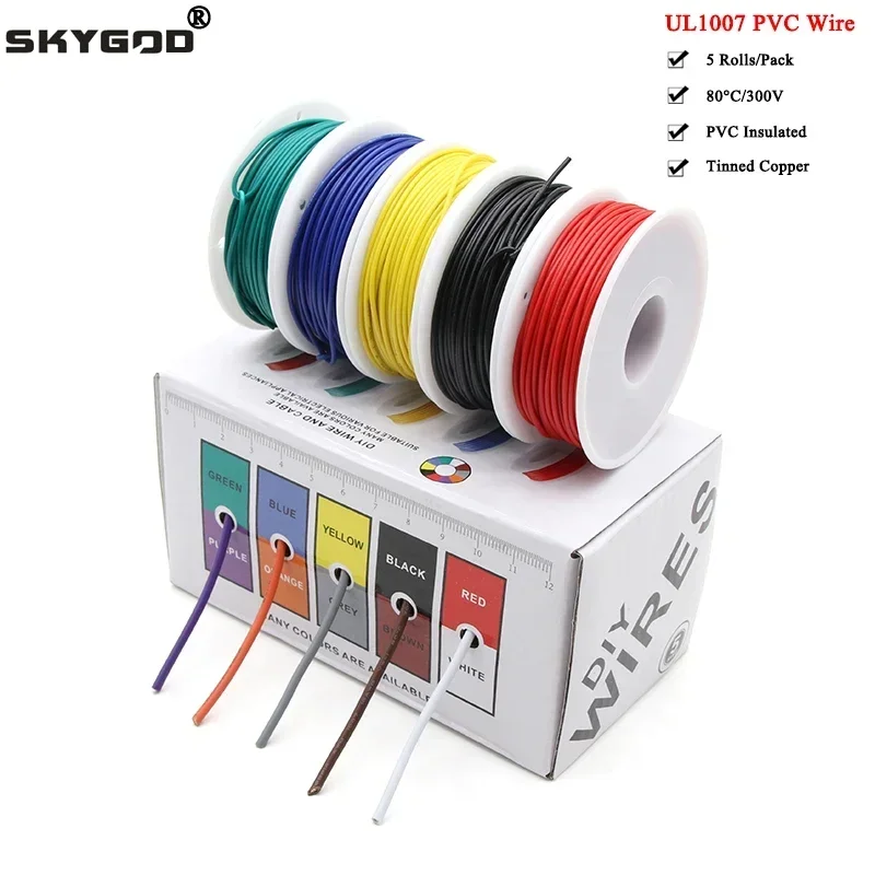 (5 Renk Karışımı Kiti)UL1007 T - Wire 22 Gauge Copper incelemesi ve fiyatı