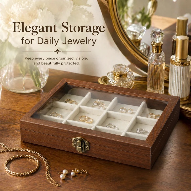 Yatak Odası Masaüstü Ceviz Des - Jewelry Making Organizer Box incelemesi ve fiyatı