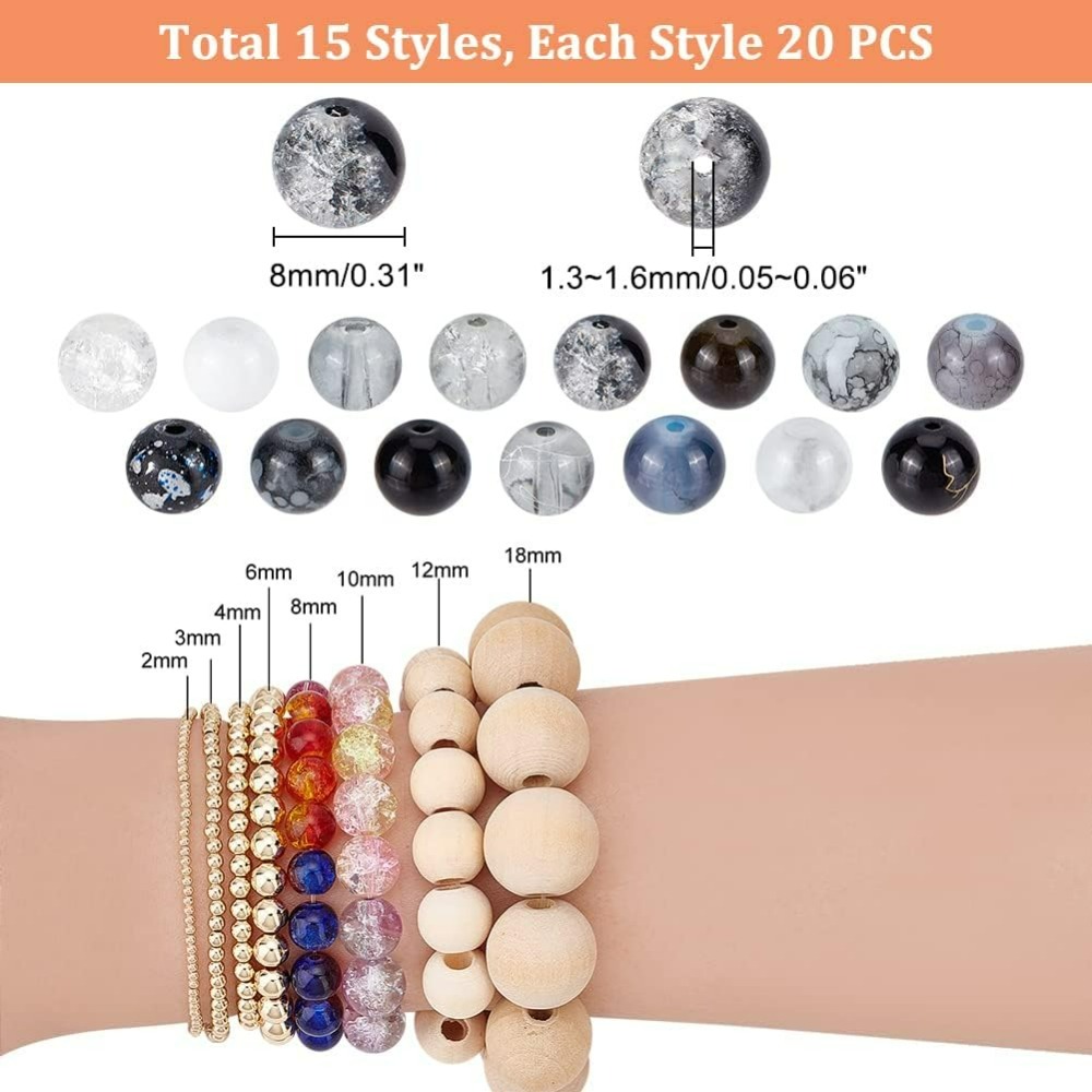 300 adet 8mm Siyah Cam Boncuk  - Jewelry Making Diy Kit incelemesi ve fiyatı