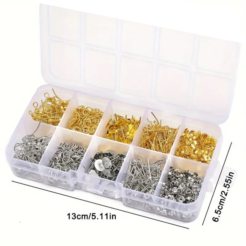 1 takım kutu kulak kancası tek - Jewelry Making Organizer Box incelemesi ve fiyatı